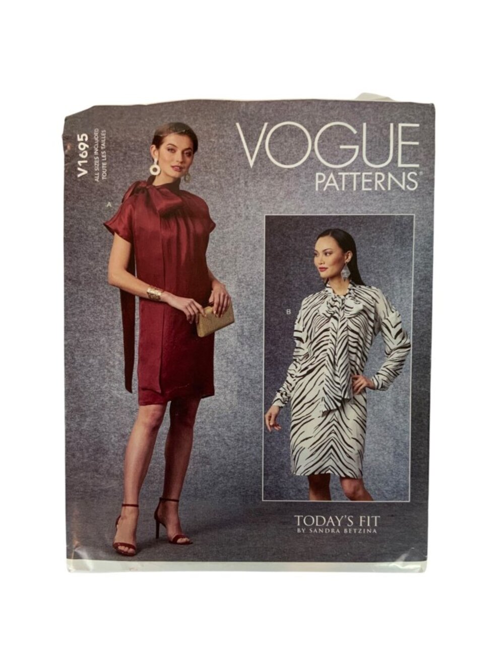 Vogue Sewing Pattern V1695 Todays Fit Dress & Tunic By Sandra Betzina All Sizes